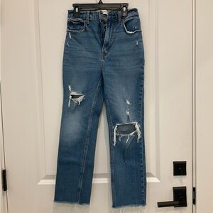 Abercrombie & Fitch Ultra High Rise Ankle Straight Jeans.